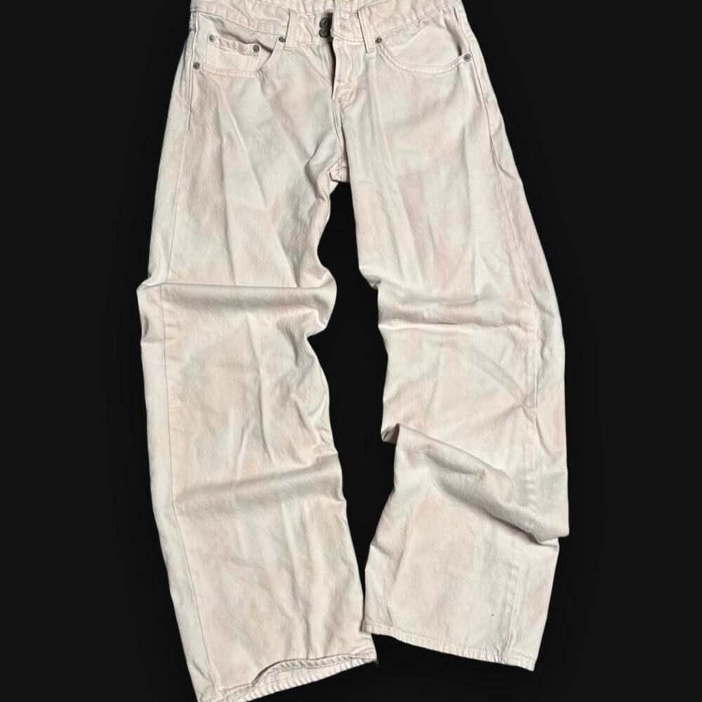 27x 32 Levi's pink super low jeans low rise wide leg